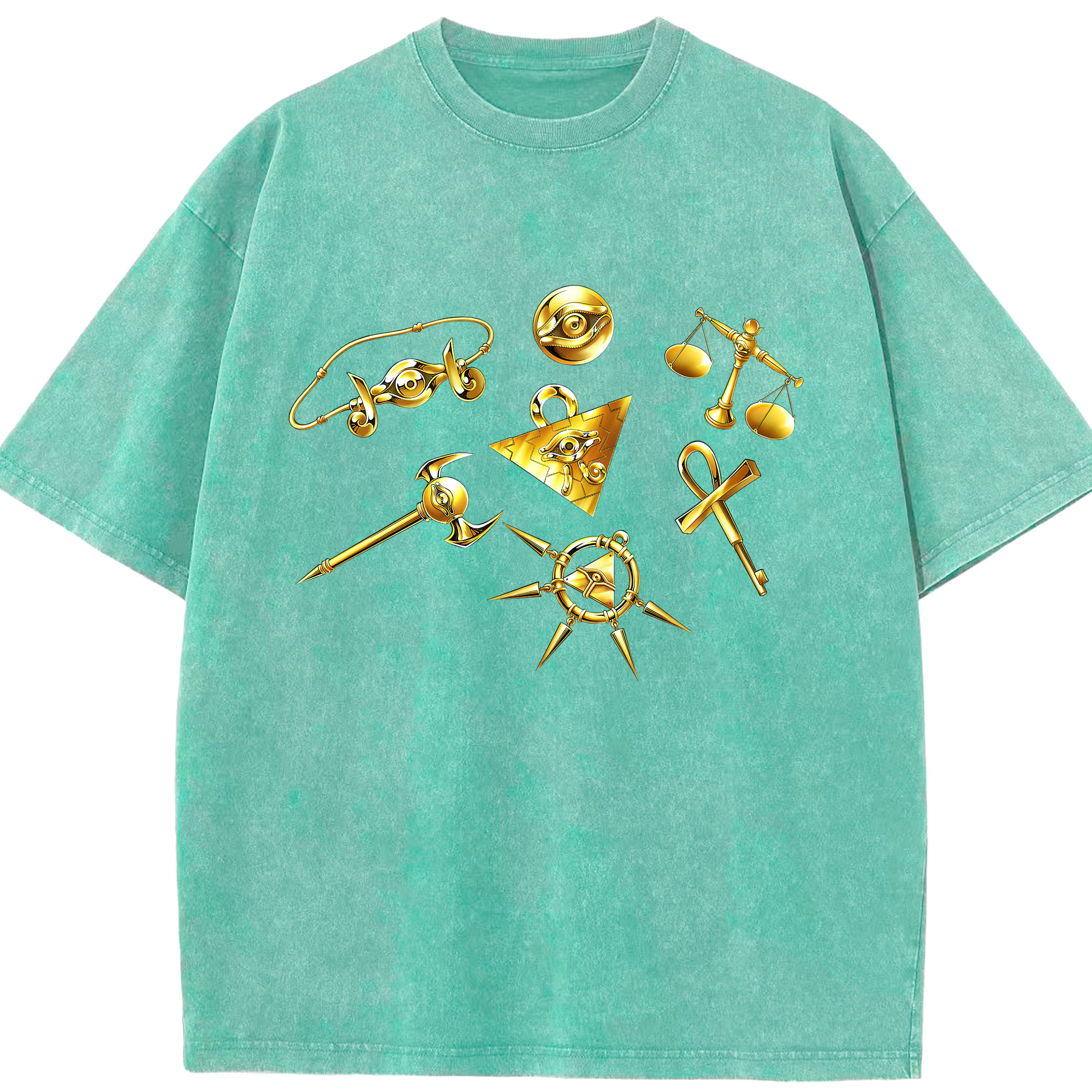 （画像用） 遊☆戯☆王 Yu-Gi-Oh! 綿100% ヴィンテージ風 半袖Tシャツ（フロントプリント）